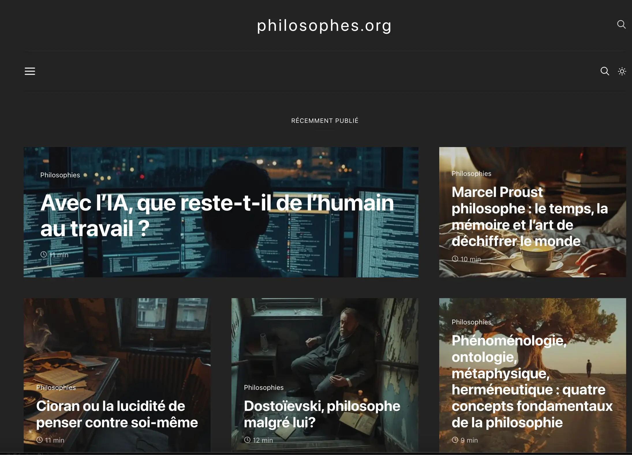 Capture d'écran de Philosophes.org